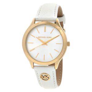 NWT Authentic Michael Kors Slim Runway White Dial Women's Watch